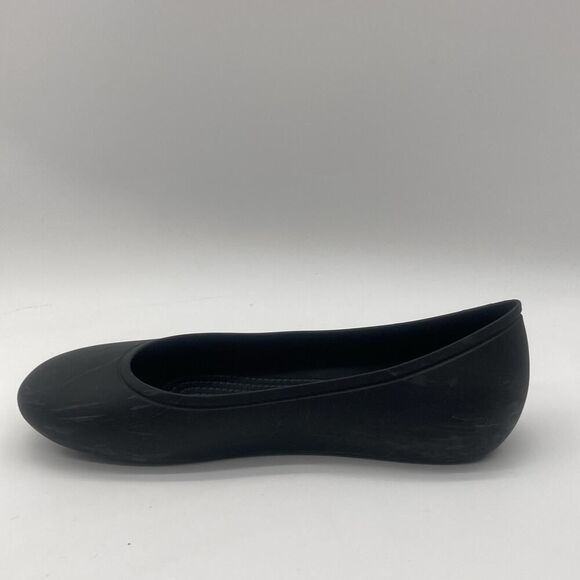 Womens Size 9 Crocs On The Clock Work Flat Matte Black Pointed Toe Flats - Picture 5 of 11